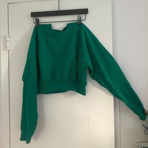 Green cropped sweatshirt